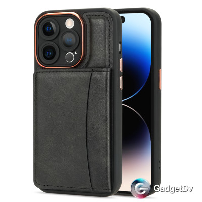 23626  iPhone13 ProMax защитная крышка-чехол, с картхолдером, кож.