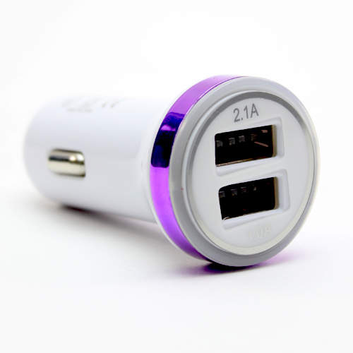 7698 АЗУ USB 2,1А (фиолетовый)