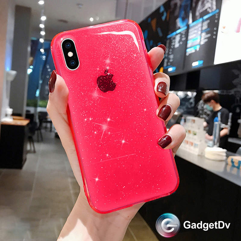 28025 iPhone 15 ProMax защитная крышка-чехол,прозрачный с блестками