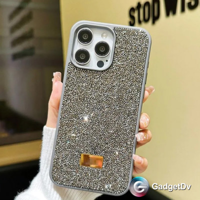 35010 iPhone 16 ProMax защитная крышка-чехол Swarovski