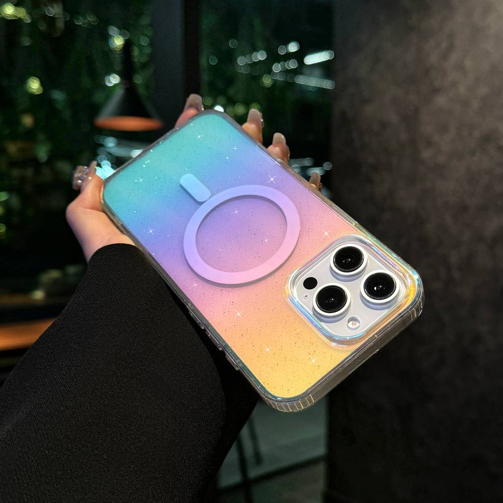 38009 iPhone 16 ProMax защитная крышка-чехол мелкие блестки