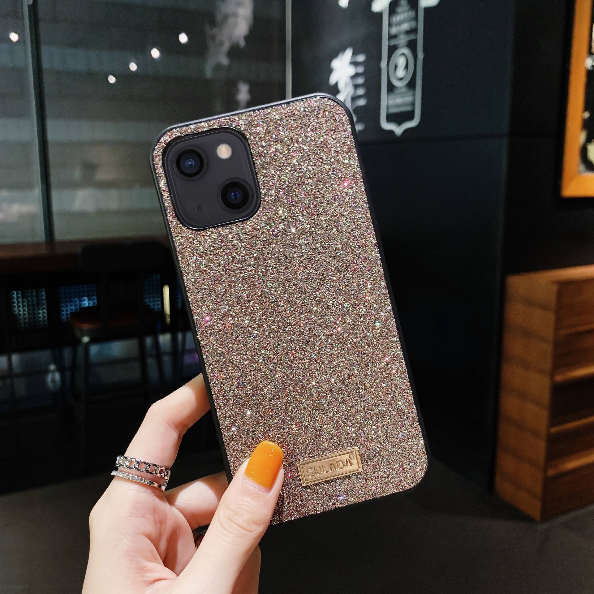 36008 iPhone 15Plus защитная крышка-чехол Sulada, блестки
