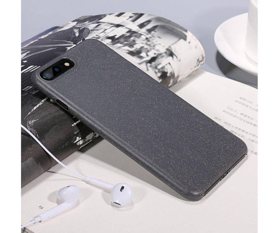5148 iPhone 8+ Защитная крышка пшенично волокнистый материал Usams (черный)
