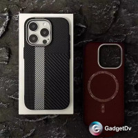 32076  iPhone 16 ProMax защитная крышка-чехол под карбон MagSafe