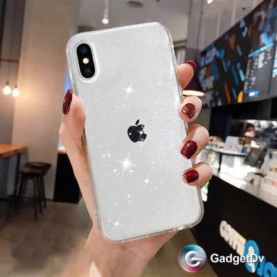28029  iPhone13 ProMax защитная крышка-чехол, прозрачная с блестками
