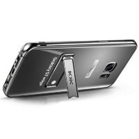 2577 Galaxy S7 Защитная крышка пластиковая с мет. бампером (черный)