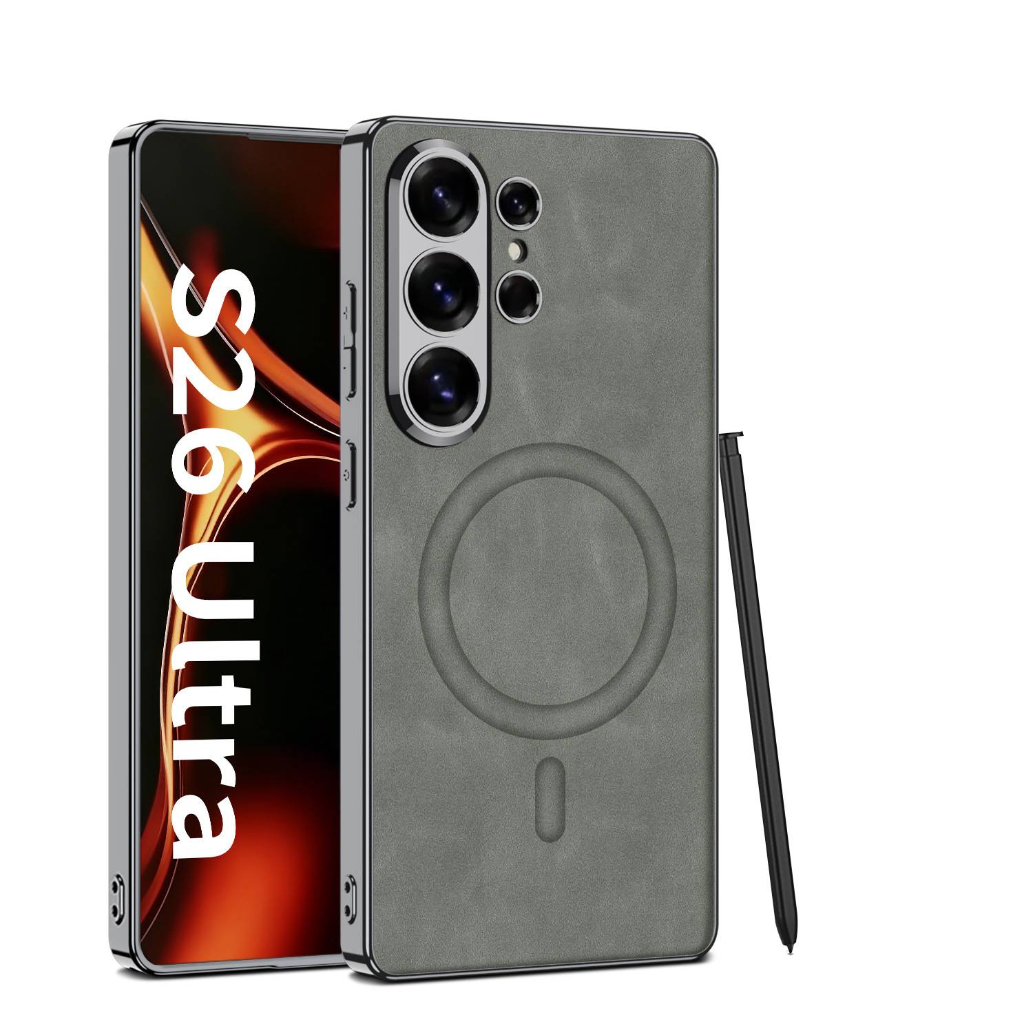 38965 Samsung S26Ultra защитная крышка-чехол замша MagSave
