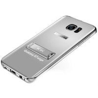 2578 Galaxy S7 Защитная крышка пластиковая с мет. бампером (серый)