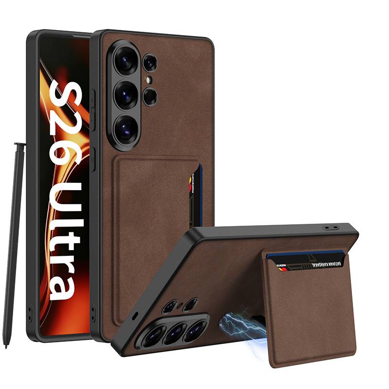 38964 Samsung S26Ultra защитная крышка-чехол с картхолдером замша