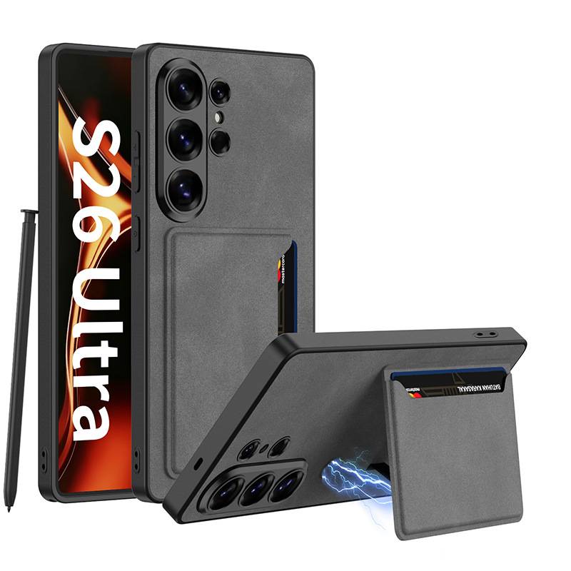38964 Samsung S26Ultra защитная крышка-чехол с картхолдером замша