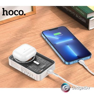 23082 Портативное зарядное устройство с функцией беспроводной зарядки Hoco Q10A магнитное 10000mAh
