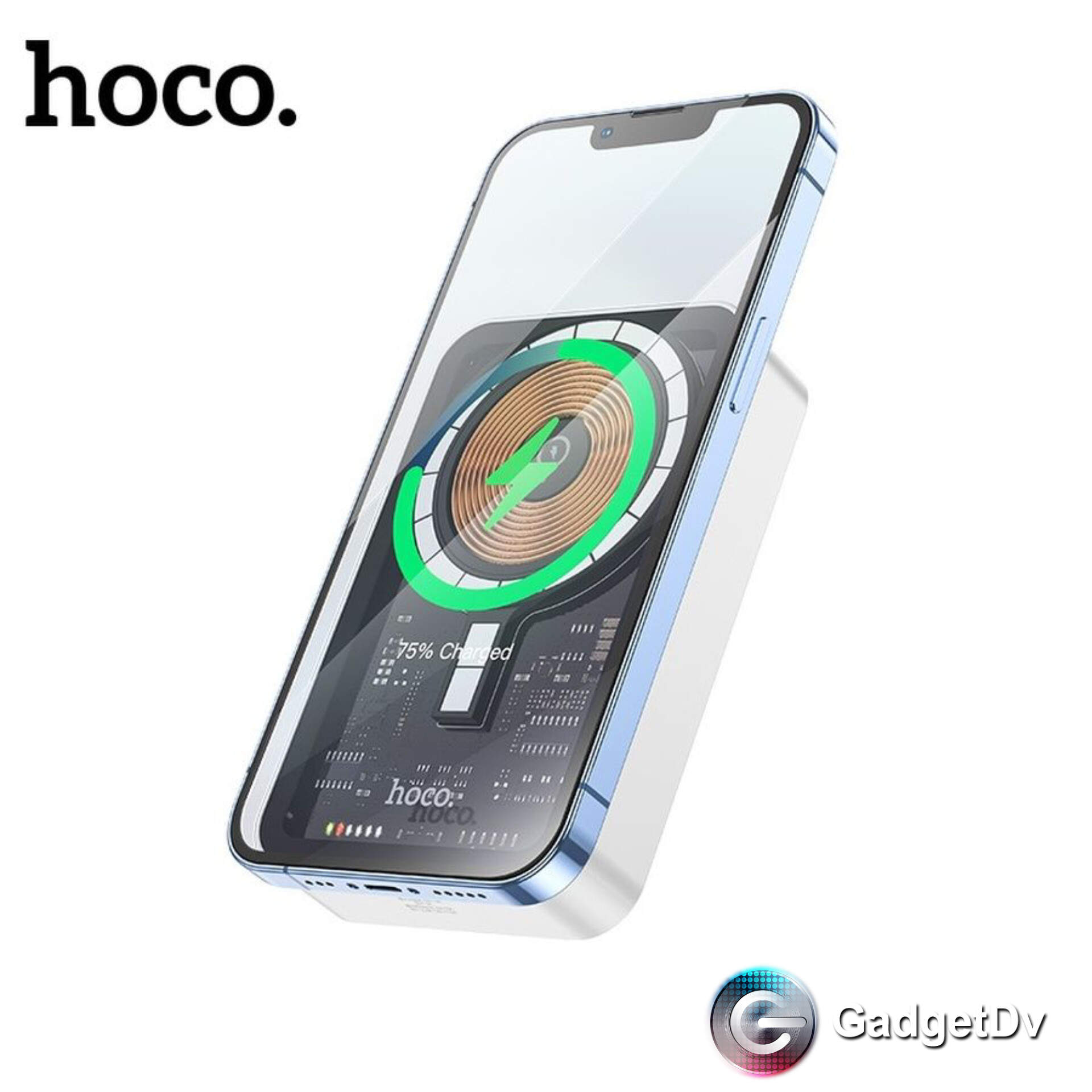 23082 Портативное зарядное устройство с функцией беспроводной зарядки Hoco Q10A магнитное 10000mAh
