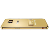 2579 Galaxy S7 Защитная крышка пластиковая с мет. бампером (золото)