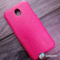 4443 Galaxy J7 (2017) Защитная крышка силикон/кож (розовый)
