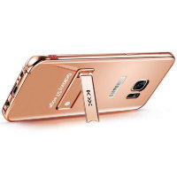 2580 Galaxy S7 Защитная крышка пластиковая с мет. бампером (розовое золото)