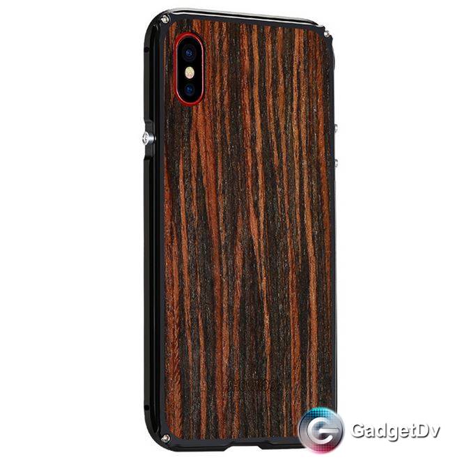 4754 iРhone Х Защитная крышка с бампером (дерево)