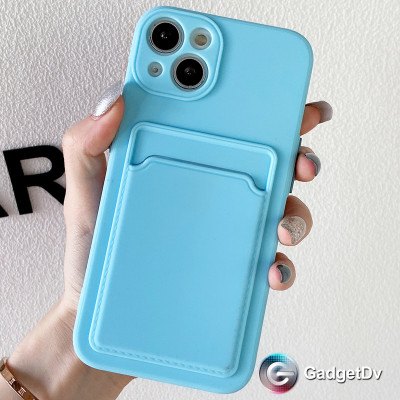 38117 iPhone 14 защитная крышка-чехол, силикон с картхолдером