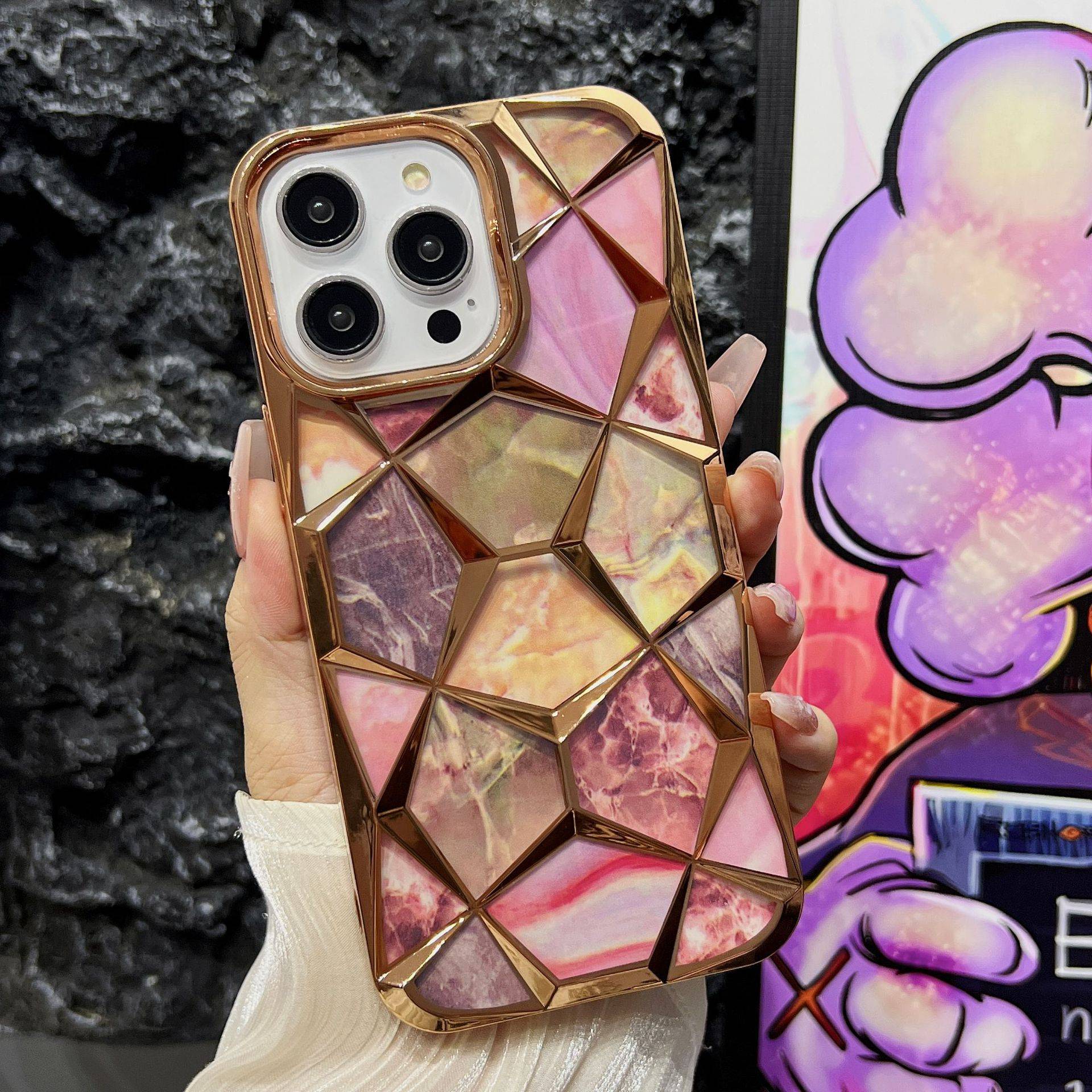 26836 iPhone13 Pro защитная крышка-чехол, мрамор