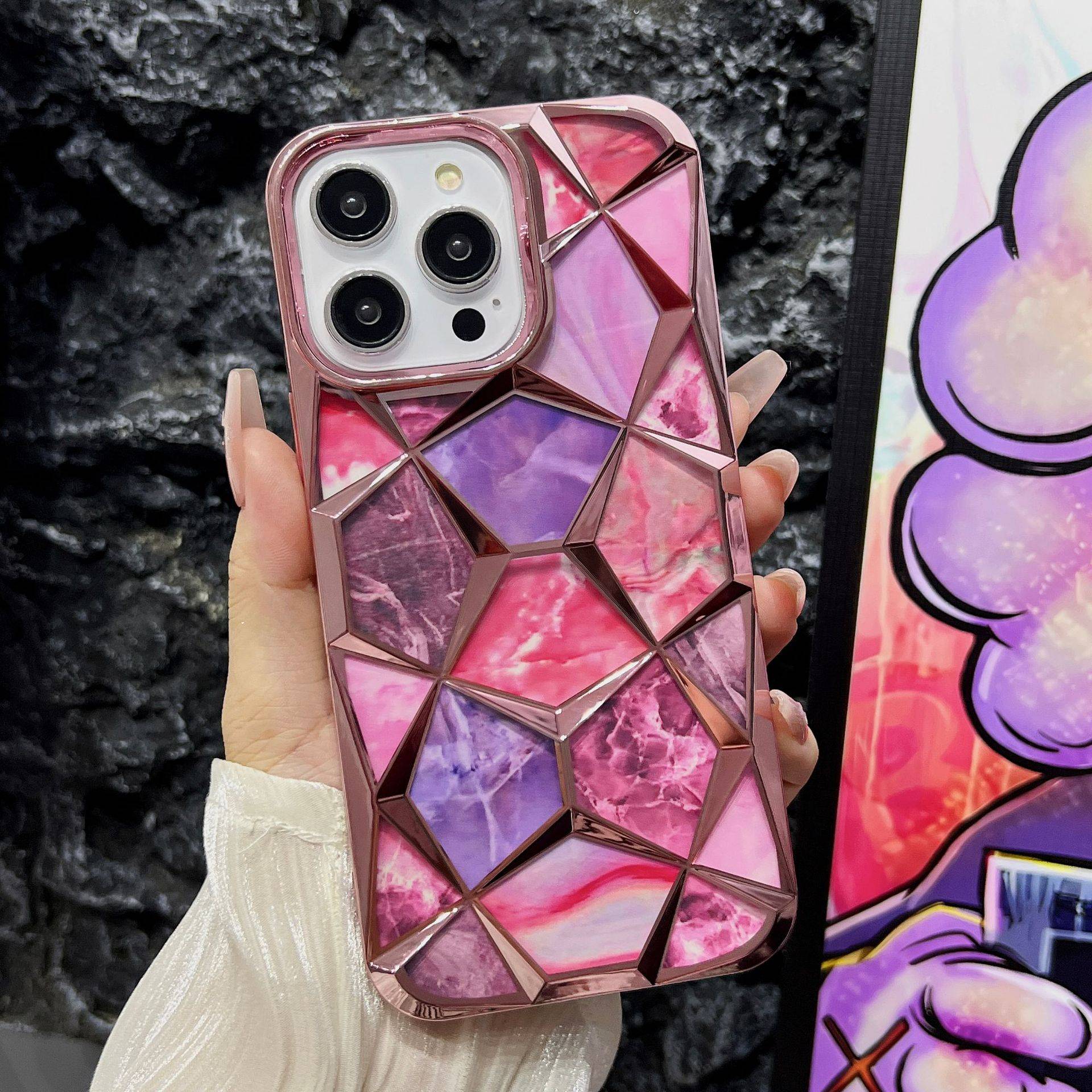 26836 iPhone13 Pro защитная крышка-чехол, мрамор