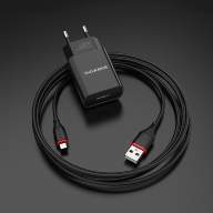 СЗУ USB 2,4А + кабель Type-C, Borofon BA20A (60422)