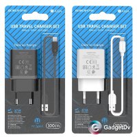 СЗУ USB 2,4А + кабель Type-C, Borofon BA52A (60423)