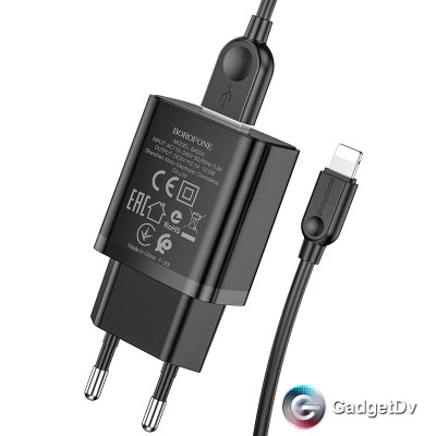 СЗУ USB 2,4А + кабель Type-C, Borofon BA52A (60423)