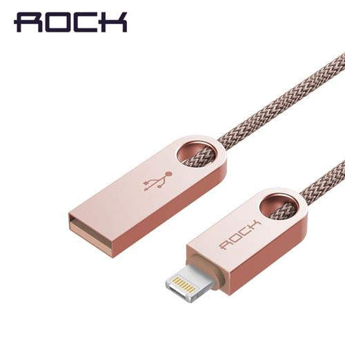 1410 Кабель iPhone5 1m Rock (розовое золото)