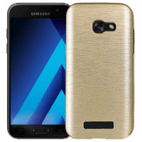 2337 SamsungA5 (2017) Защитная крышка силикон/пластик (золото)