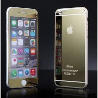 5-157 Защитное стекло комплект металический iPhone 6 (золотой)