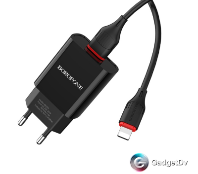 СЗУ USB 2,1А + кабель lighting, Borofon BA20A (60426 )