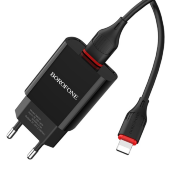 СЗУ USB 2,1А + кабель lighting, Borofon BA20A (60426 )