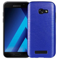 2338 SamsungA5 (2017) Защитная крышка силикон/пластик (синий)