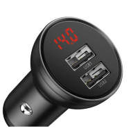 Автомобильное зарядное устройство Baseus Digital Display Dual USB 4.8A 24W (60427)