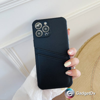 23292  iPhone 11 защитная крышка-чехол, кожаная с кармашком