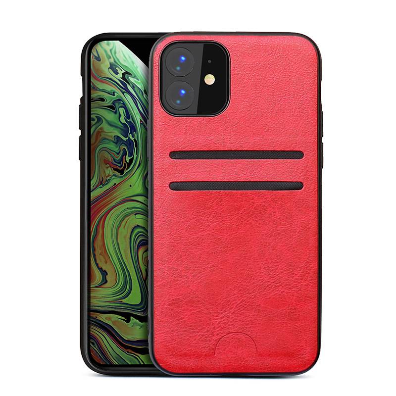 23292 iPhone 11 защитная крышка-чехол, кожаная с кармашком