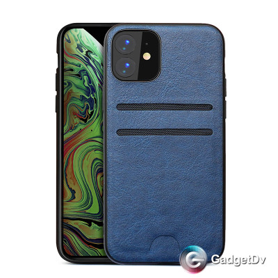 23292  iPhone 11 защитная крышка-чехол, кожаная с кармашком