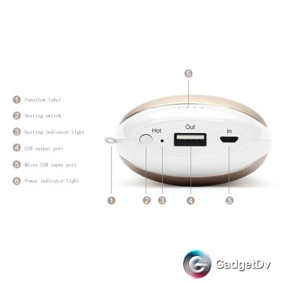 10561 Power Bank 5000mAh+ карманный обогреватель для рук