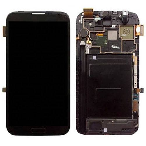 Экран Samsung Galaxy Note2 с рамкой (черный, оригинал)
