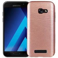 2340 SamsungA5 (2017) Защитная крышка силикон/пластик (розовое золото)