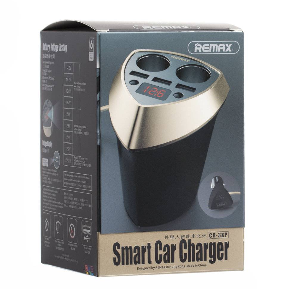 Автомобильное зарядное устройство 3-USB Remax CR-3XP (60430)