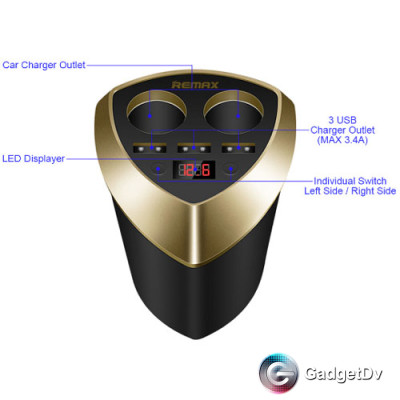 Автомобильное зарядное устройство 3-USB Remax CR-3XP (60430)