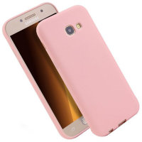 2713 Samsung A7 (2017) Защитная крышка силиконовая (розовый)