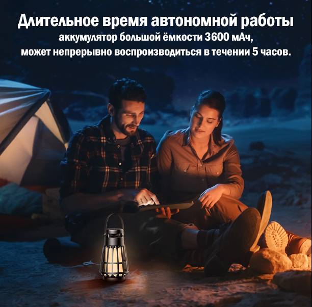 26755 Портативная Bluetooth колонка, кэмпинговая лампа Hoco BS61