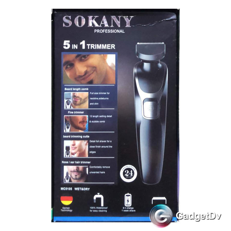 22003 Машинка для стрижки волос 5 в 1 Sokany MC5105