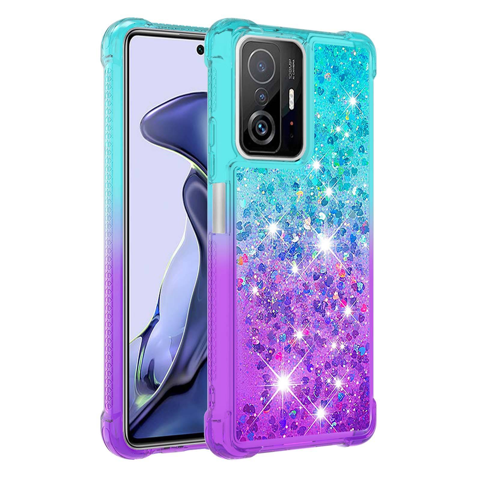 23557 Xiaomi 12T Защитная крышка-чехол, сыпучие блестки