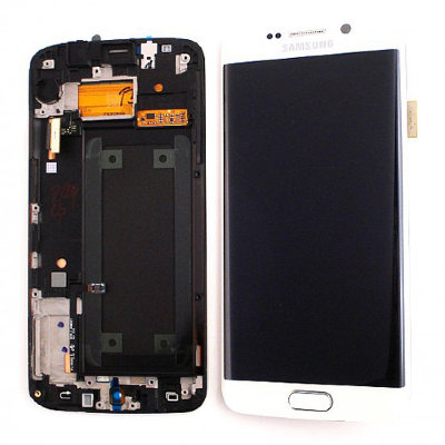 Экран Samsung S6 Edge с рамкой (белый, оригинал) Экран Samsung S6 Edge (белый)