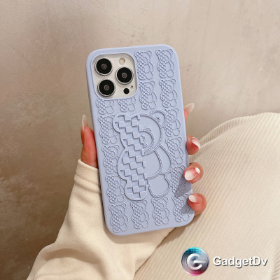 23194  iPhone 12/12Pro защитная крышка-чехол, медведь