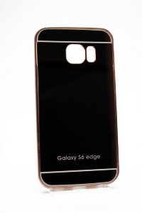 16-515 Galaxy S6 Edge Защитная крышка пластиковая с металич. бампером (розовое золото)