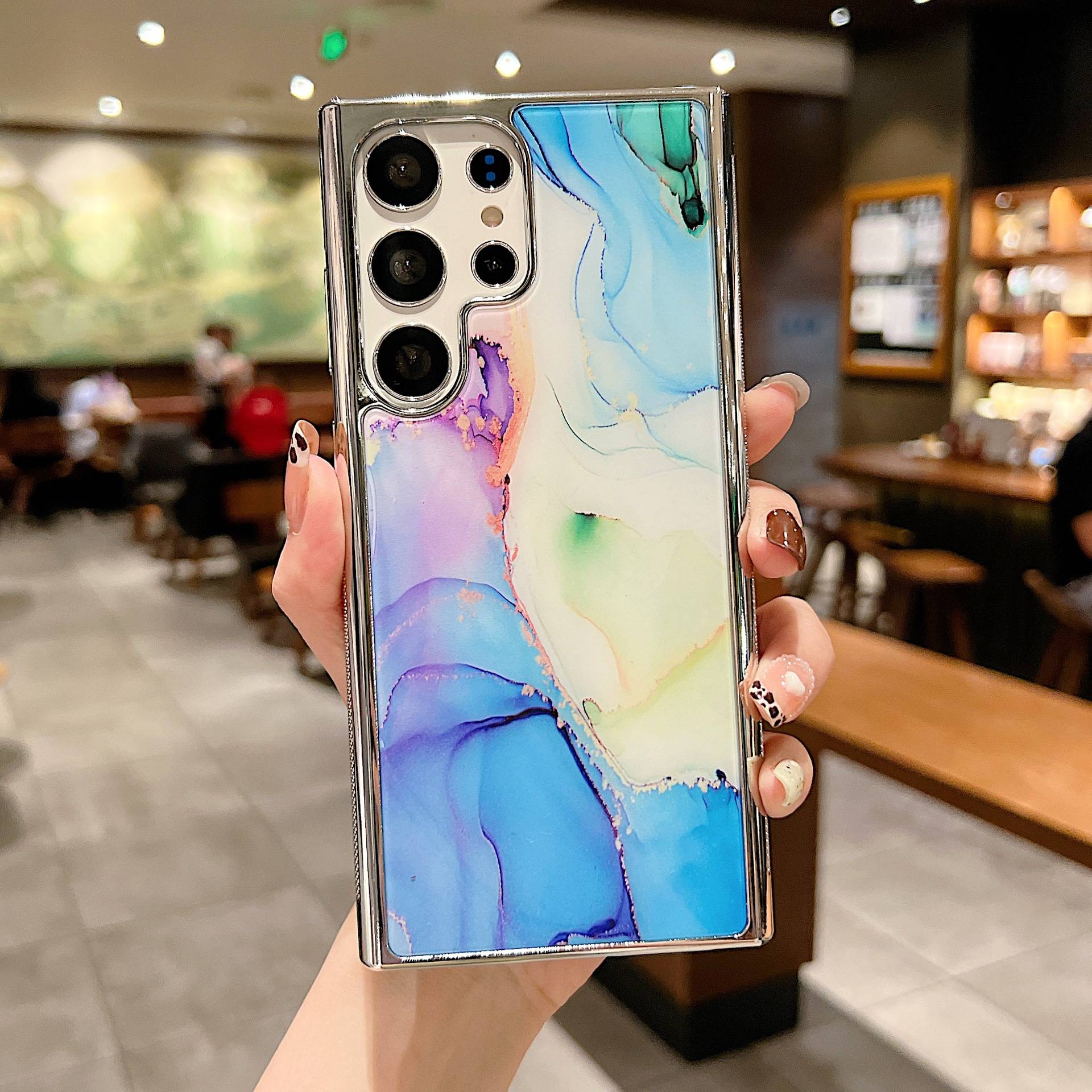 26855 Samsung S24 Plus защитная крышка-чехол, мрамор