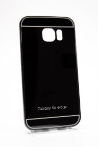 16-516 Galaxy S6 Edge Защитная крышка пластиковая с металич. бампером (черный)